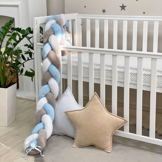 Protectie laterala patut bebe albastru-grafit (6)